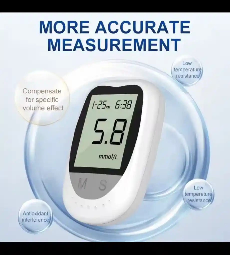 Glucometro Digital Medidor Glucosa 50 Tiras Y 50 Lancetas