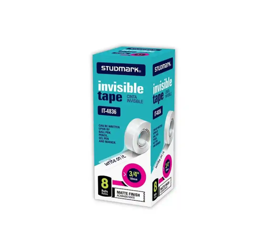 Cinta Adhesiva Invisible Studmark Acabado Matte Referencia 6502 3/4 18 Mm X 25m