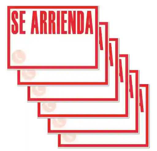 Aviso Se Arrienda 35 X 12 Cm, Señalización Aviso Cartel Se Arrienda