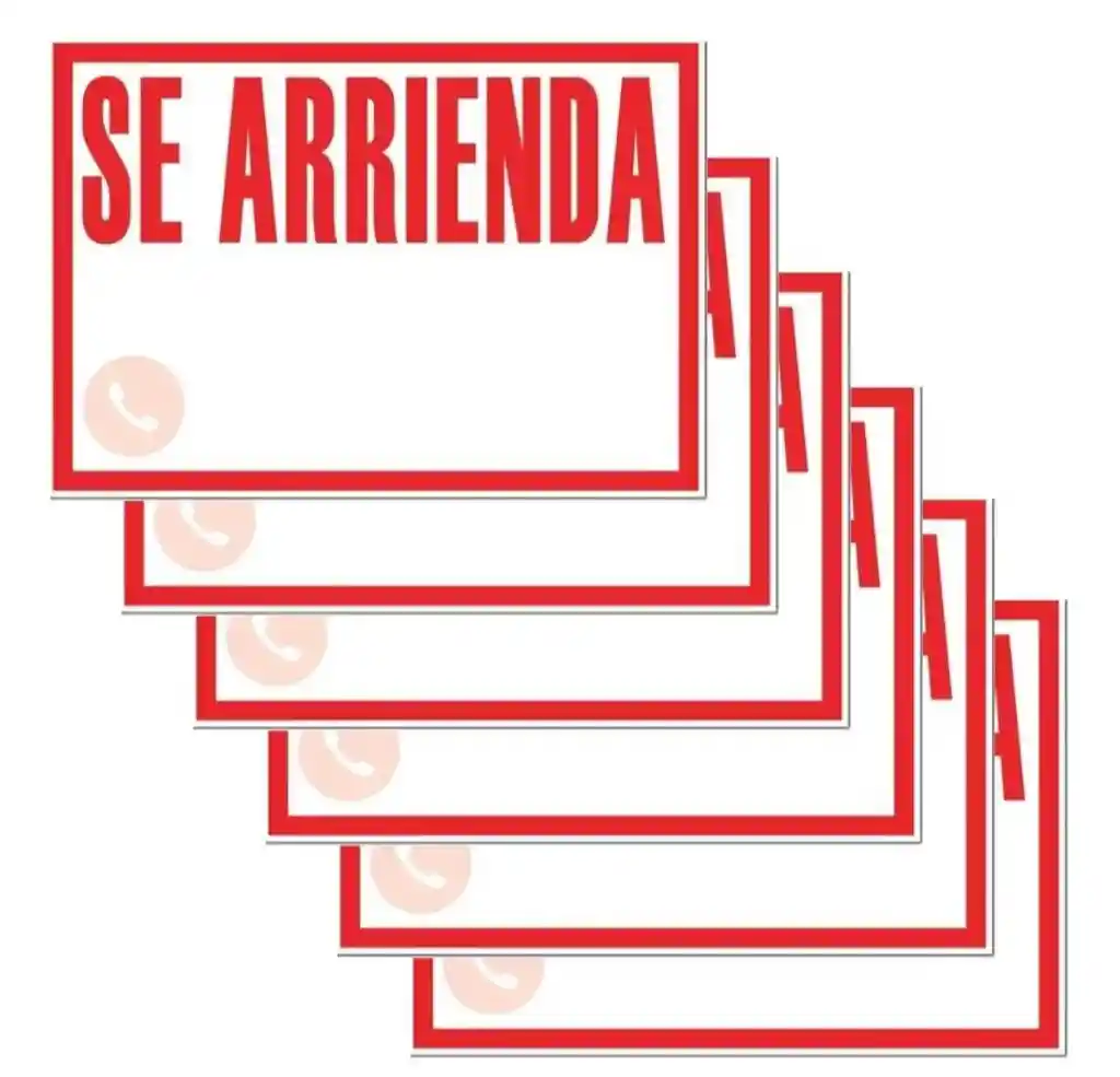 Aviso Se Arrienda 35 X 12 Cm, Señalización Aviso Cartel Se Arrienda