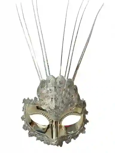 Antifaz Metalizado Fantasia Plateado Hora Loca Carnaval Party