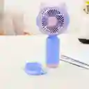 Ventilador Portatil De Mano Recargable Color Azul Pastel Con Rosado