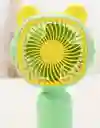 Ventilador Portatil De Mano Recargable Color Verde Pastel Con Amarillo