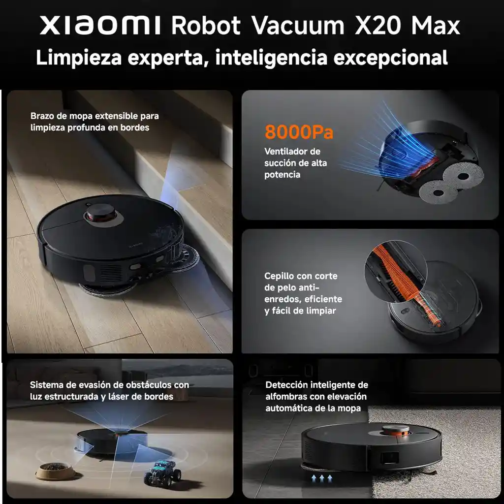 Xiaomi Robot Vacuum X20 Max, Aspiradora Inteligente Estación