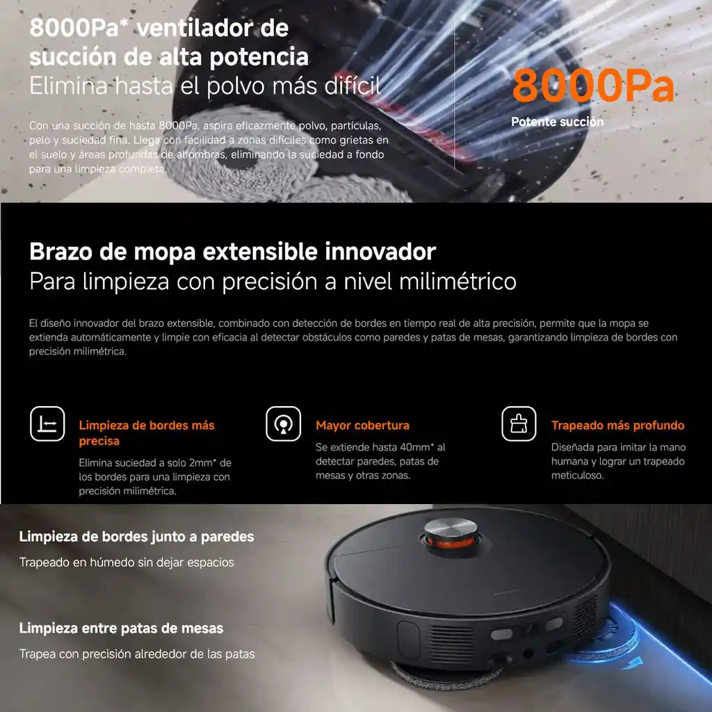 Xiaomi Robot Vacuum X20 Max, Aspiradora Inteligente Estación