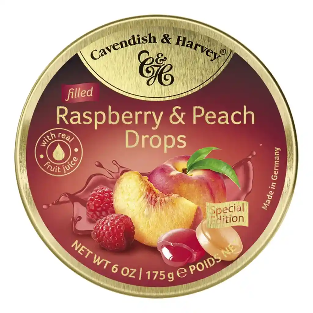 Cavendish Lata Raspberry And Peach Drops