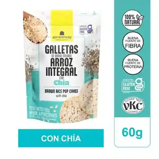 Galletas De Arroz Inflado Integral Con Chía 60gr