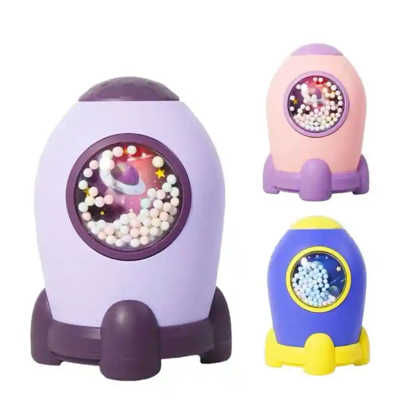 Alcancia Forma 3d Cute Almacena Monedas Y Billetes Cohete Espacio