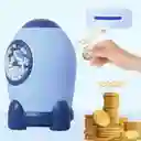 Alcancia Forma 3d Cute Almacena Monedas Y Billetes Cohete Espacio