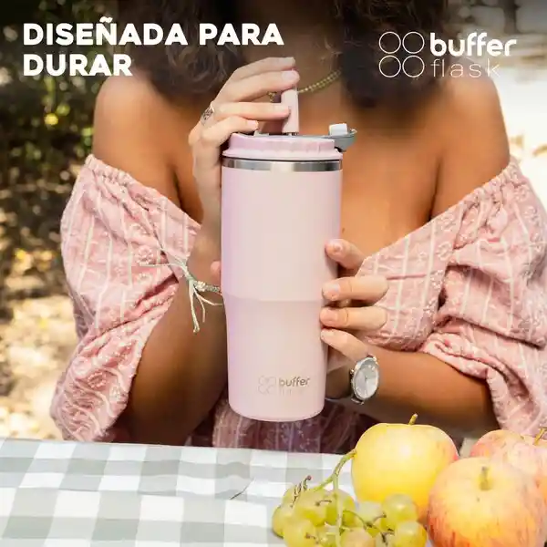 Mug Vaso Termo 700ml Buffer Acero Inox + Tapas - Velvet Pink