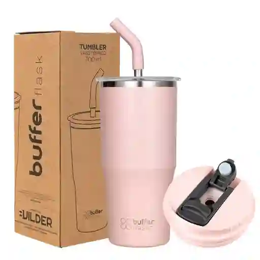 Mug Vaso Termo 700ml Buffer Acero Inox + Tapas - Velvet Pink