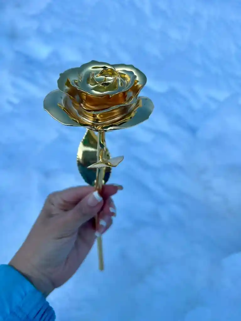Flor Bañada En Oro