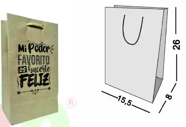 Bolsa Kraft Estapada Mediana