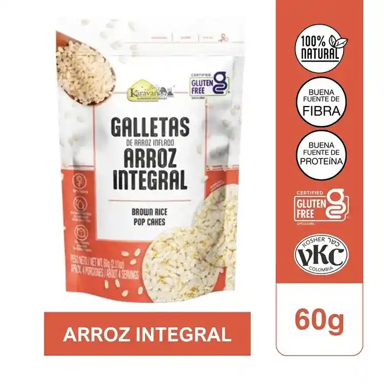 Galletas De Arroz Inflado Integral 60gr