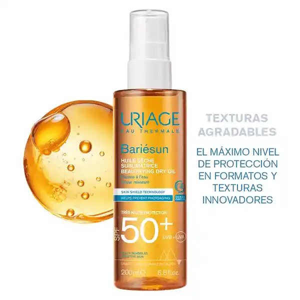 Aceite Embellecedor Uriage Bariesun Huile Seche Beautifying Spf50+ 200ml