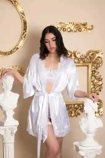 Kimono Mini Diane Blanco Talla Unica