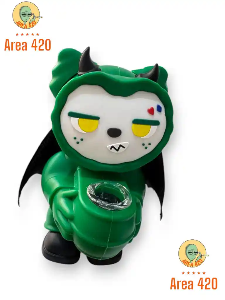 Bong Oso Xs Rosa Verde De Silicona