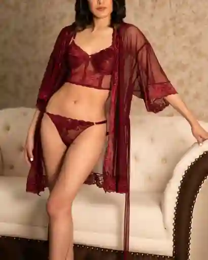 Kimono Mini Lynsey Vino Talla Unica