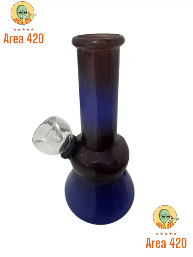 Bong Vidrio Azul Y Negro