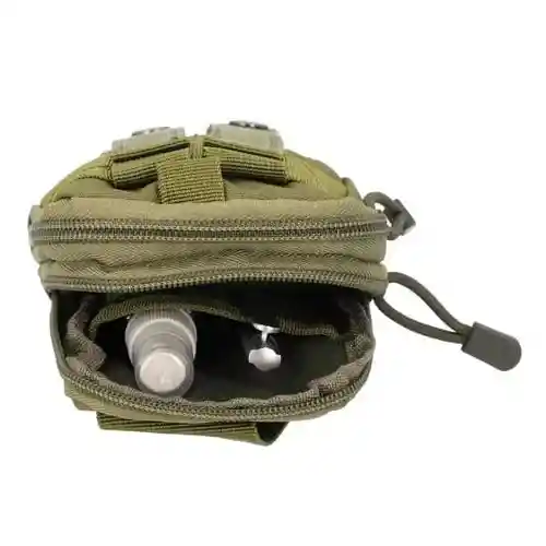 Carriel Táctico Multifuncional 16x12cm Ideal Para Aventuras Al Aire Libre (verde Militar)