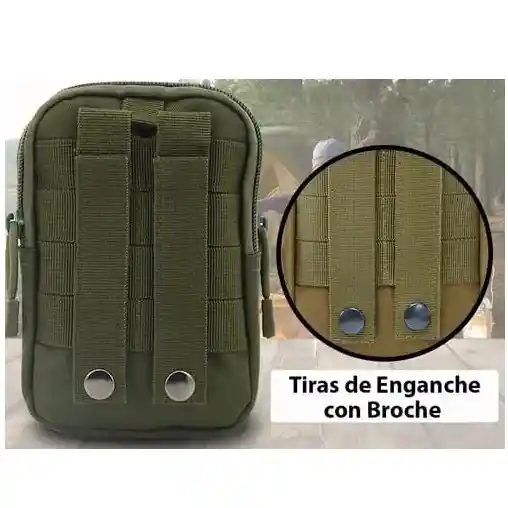 Carriel Táctico Multifuncional 16x12cm Ideal Para Aventuras Al Aire Libre (verde Militar)