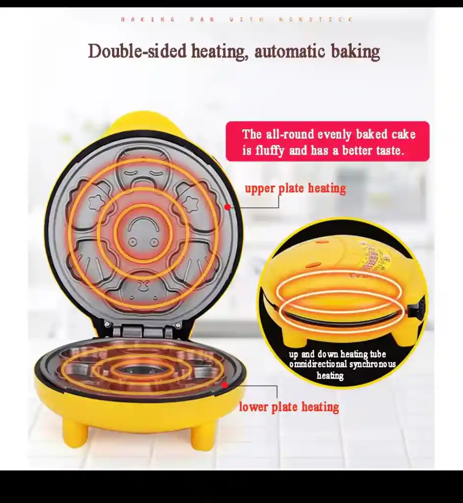 Mini Maquina Figuras Infantiles Pancakes Wafflera