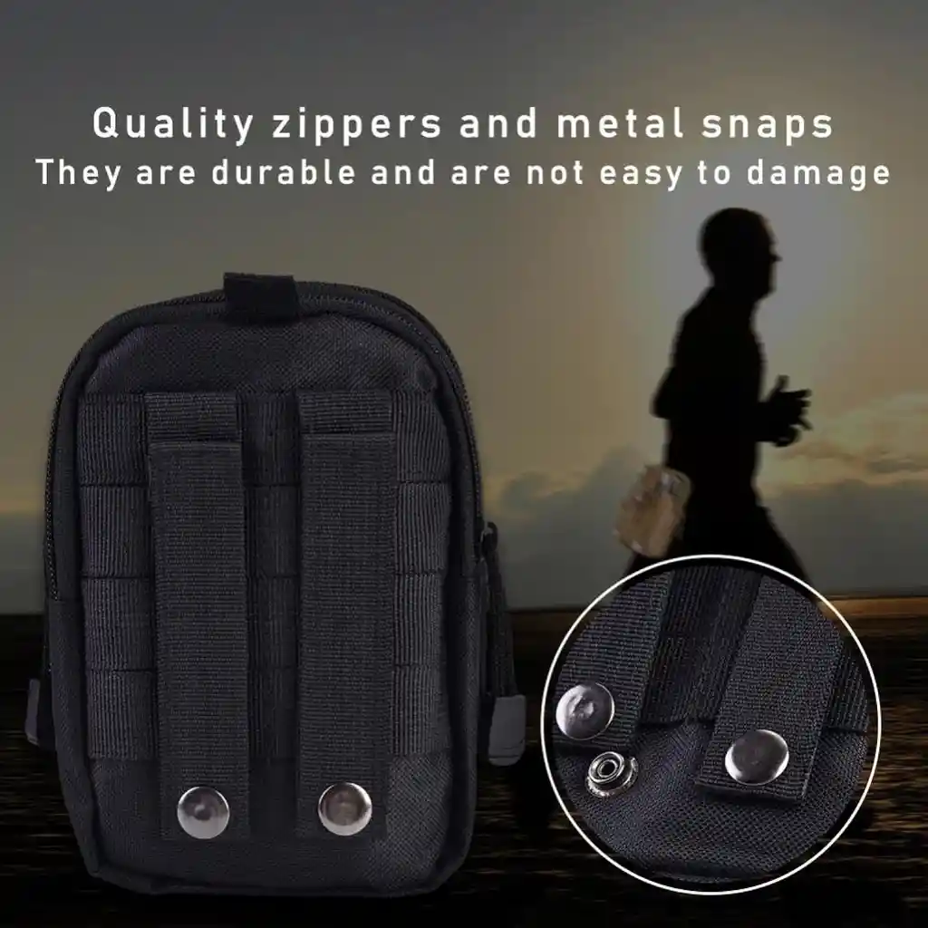 Carriel Táctico Multifuncional 16x12cm Ideal Para Aventuras Al Aire Libre (negro)