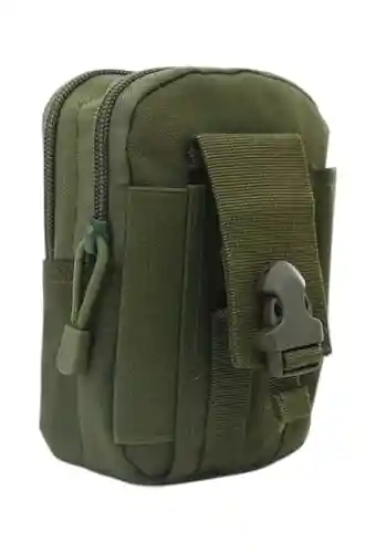 Carriel Táctico Multifuncional 16x12cm Ideal Para Aventuras Al Aire Libre (verde Militar)