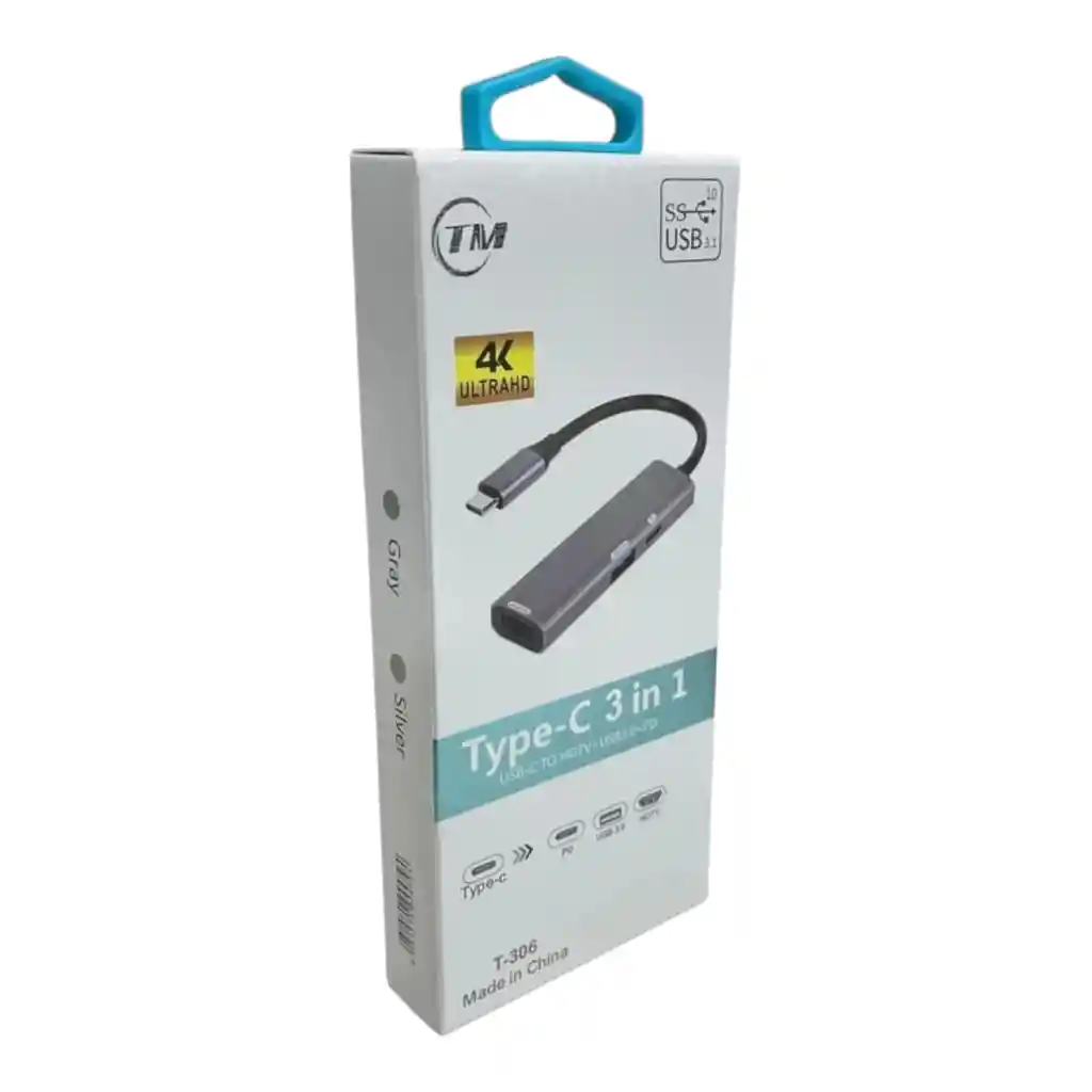 Convertidor / Multipuerto Typec 3 En 1 4k T-306
