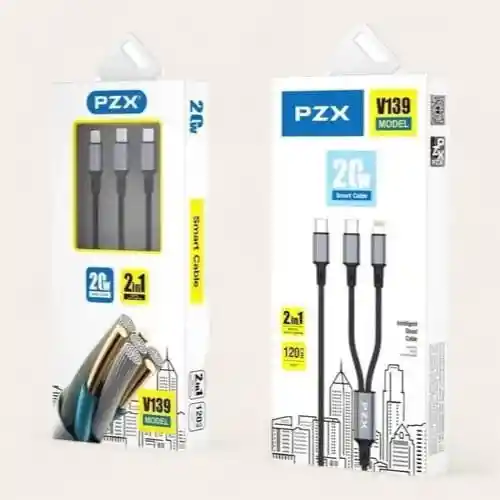 Cable De Carga Rápida 20w 2 En 1 Usb-c A Tipo C / Iphone Pzx V139