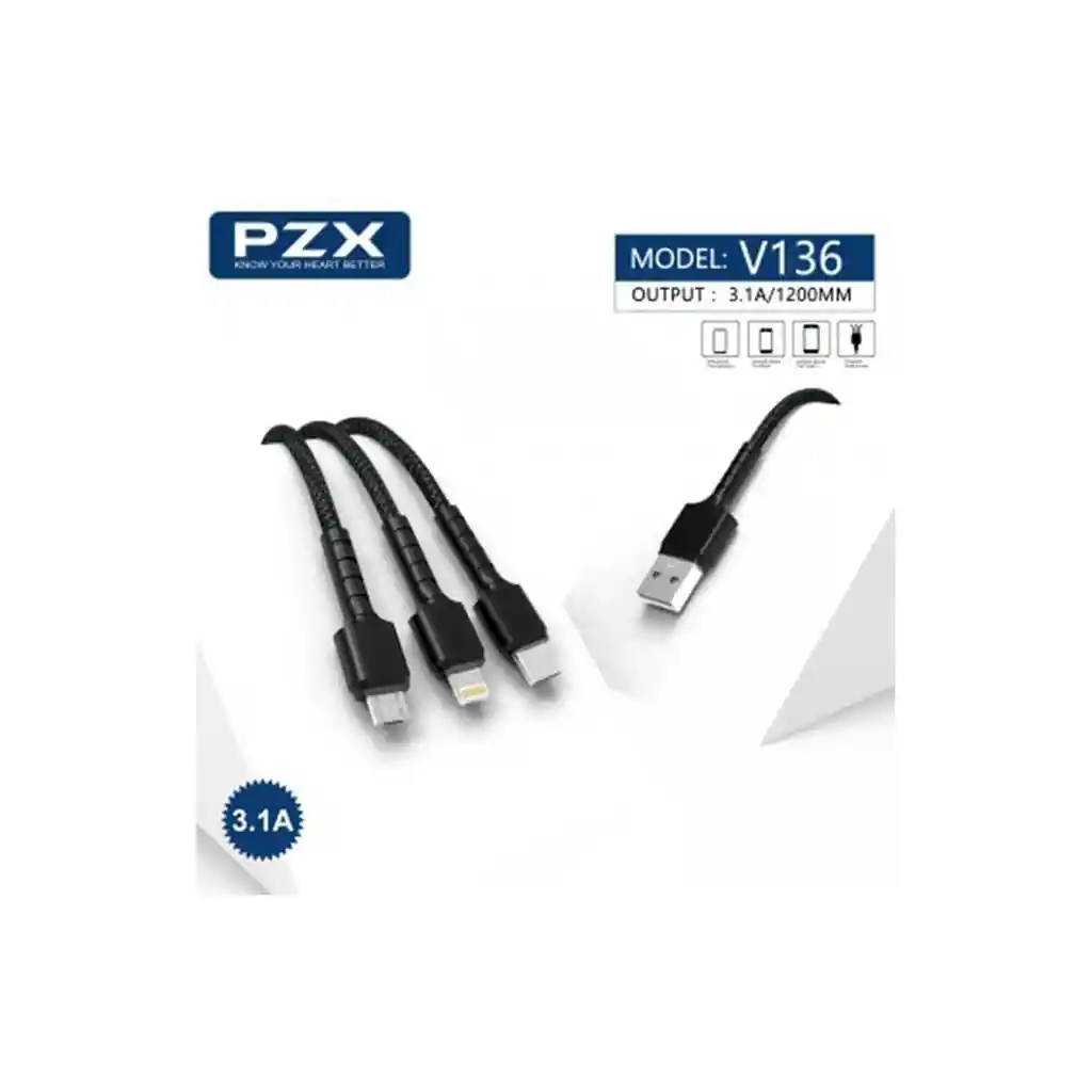 Cable Para Celular 3 En 1 Pzx V136