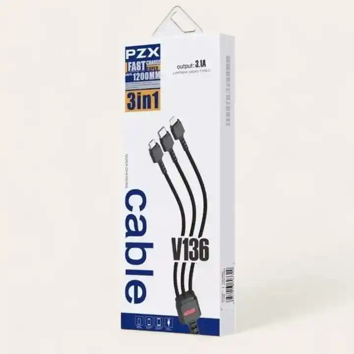 Cable Para Celular 3 En 1 Pzx V136