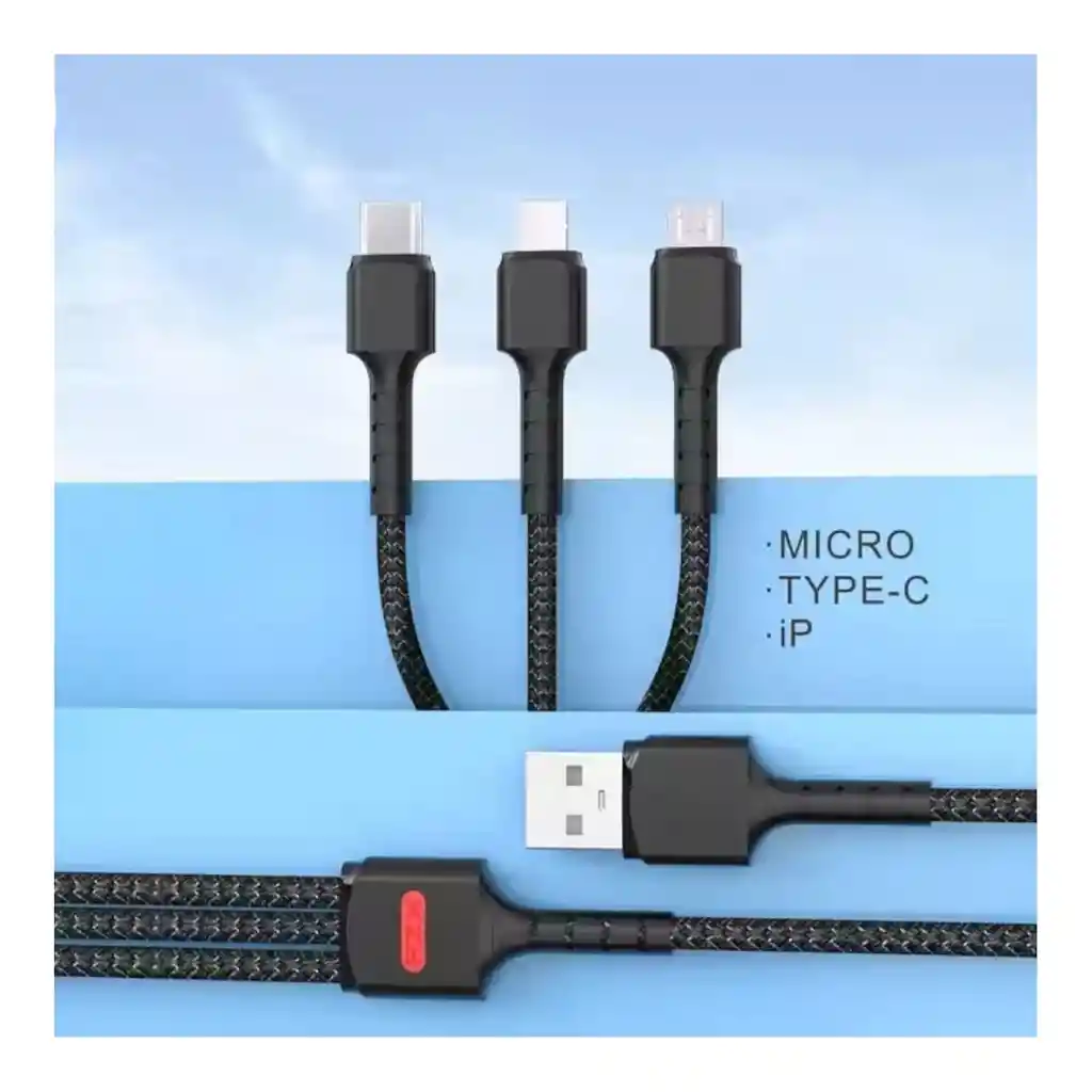 Cable Para Celular 3 En 1 Pzx V136