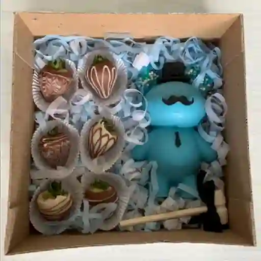 Oso Azul De Chocolate Relleno De Dulces
