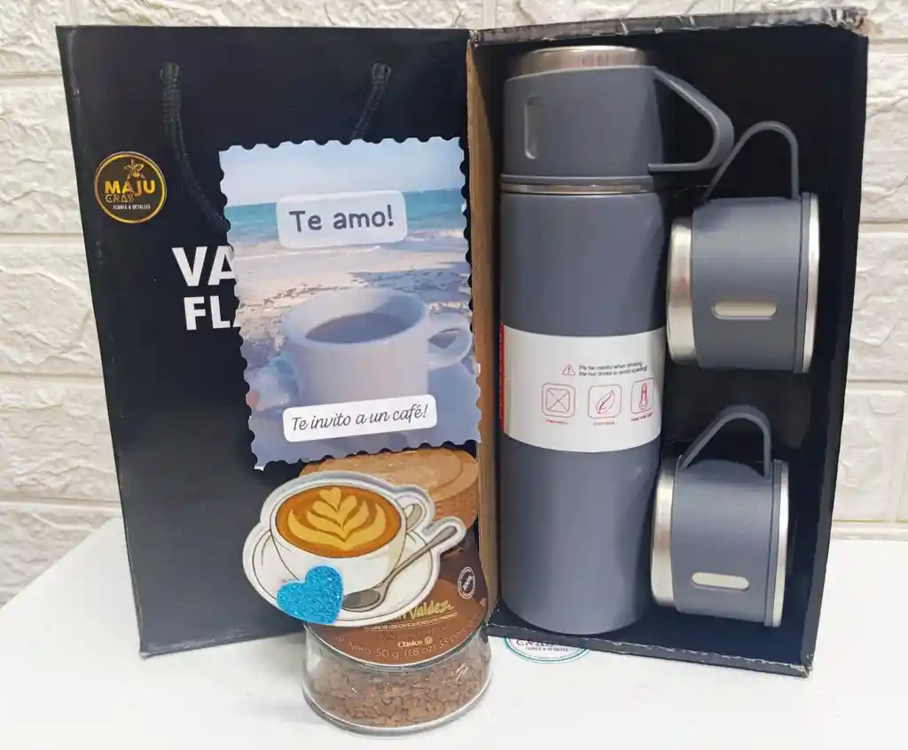 Café Juan Valdez Con Termo Térmico Y Pasillos