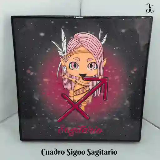 Cuadro 20x 20 Signos Zodiacales Sagitario Niña