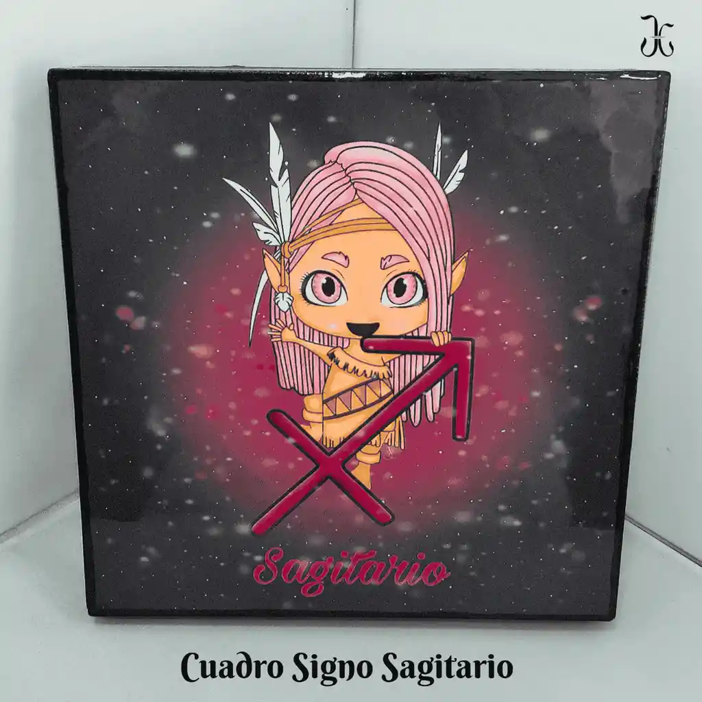 Cuadro 20x 20 Signos Zodiacales Sagitario Niña