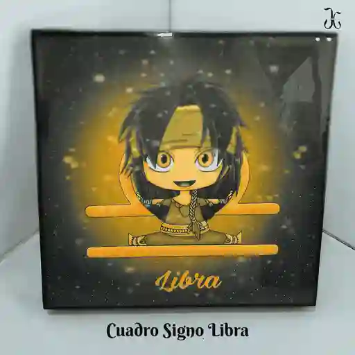Cuadro 20x 20 Cm Signos Zodiacales Libra Niña