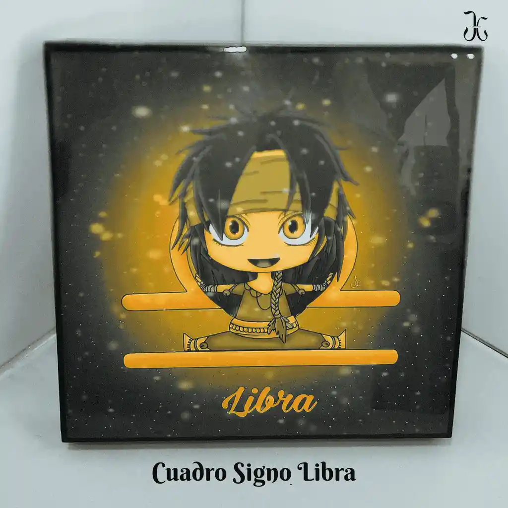 Cuadro 20x 20 Cm Signos Zodiacales Libra Niña