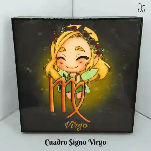 Cuadro 20x 20 Cm Signos Zodiacales Virgo Niña