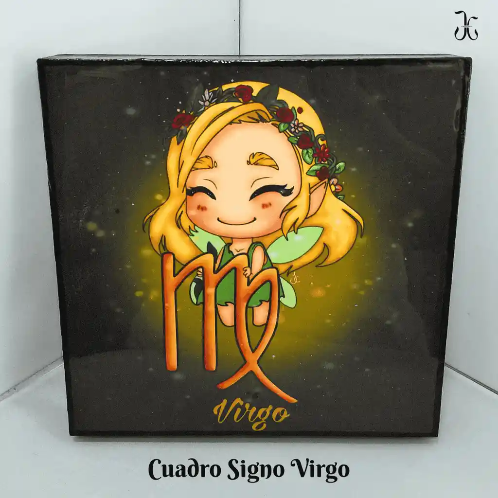 Cuadro 20x 20 Cm Signos Zodiacales Virgo Niña