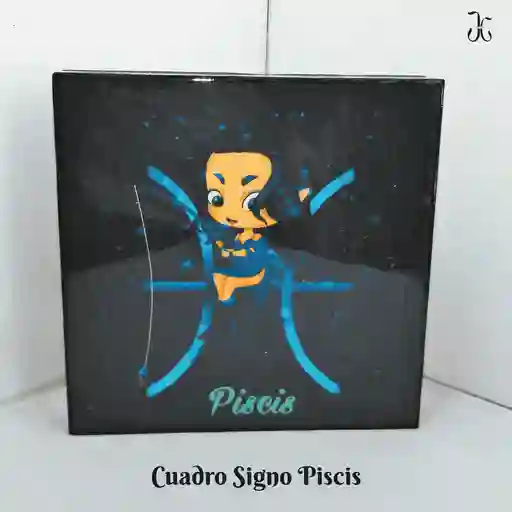 Cuadro 20x 20 Cm Signos Zodiacales Piscis Niña