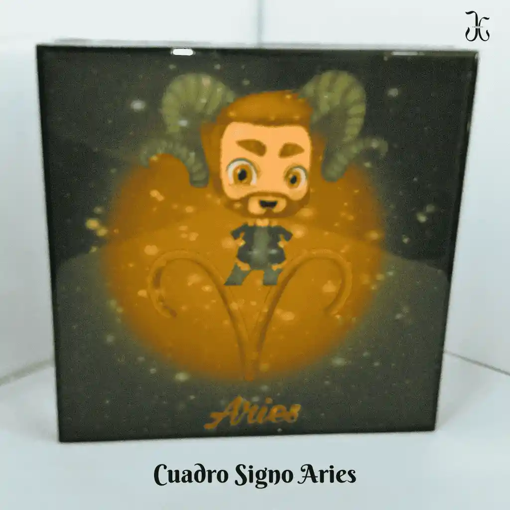 Cuadro 20x 20 Cm Signos Zodiacales Aries Niño