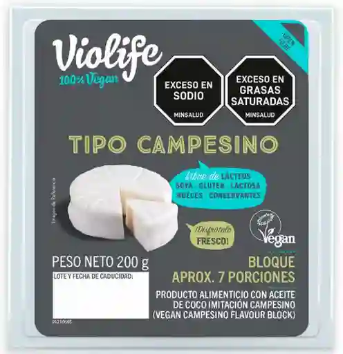 Queso Tipo Campesino Vegano 200 G Violife
