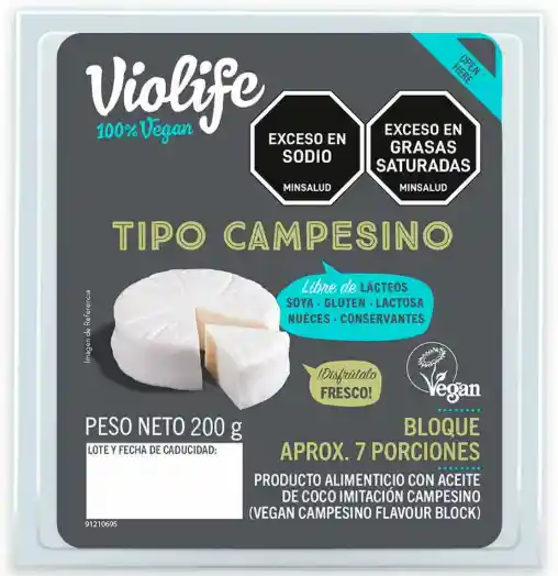 Queso Tipo Campesino Vegano 200 G Violife