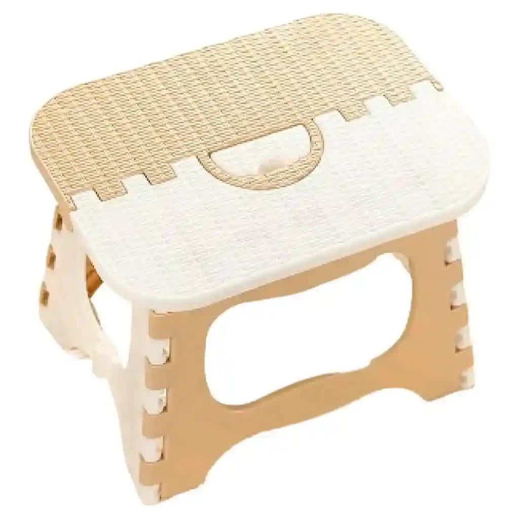 Silla Butaco Banco Plegable Plástico Hogar Baño Resistente Beige