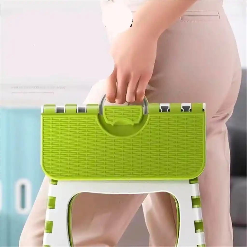 Silla Butaco Banco Plegable Plástico Hogar Baño Resistente Beige