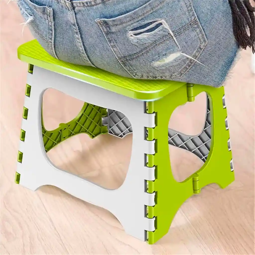 Silla Butaco Banco Plegable Plástico Hogar Baño Resistente Beige