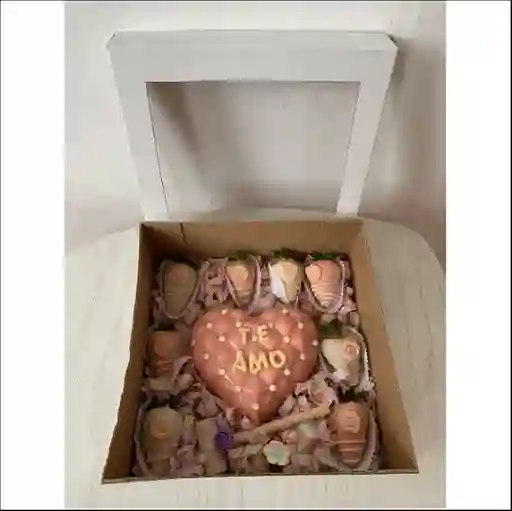 Corazon Rosado De Chocolate Relleno De Dulces