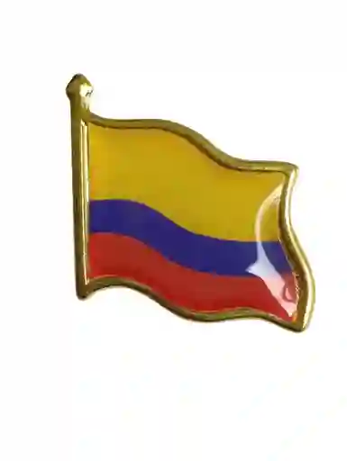 Prendedor Bandera De Colombia Bronce Pin Metálico Tricolor